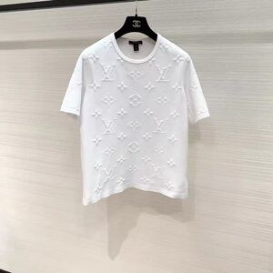 Authentic White Louis Vuitton Embossed T-Shirt
